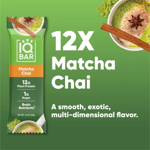 Matcha Chai Brain + Body Keto Bars 45 g - Eske med 12 bars