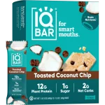 IQBAR Toasted Coconut Chip Body + Brain Proteinbar 45 g x 12