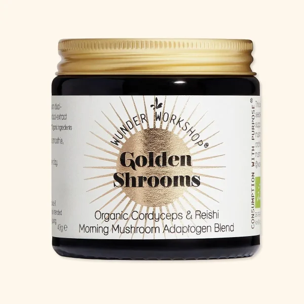 Golden Shrooms 40 g - Reishi og Cordyceps adaptogen - Morgen