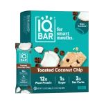 IQBAR Toasted Coconut Chip Body + Brain Proteinbar 45 g x 12