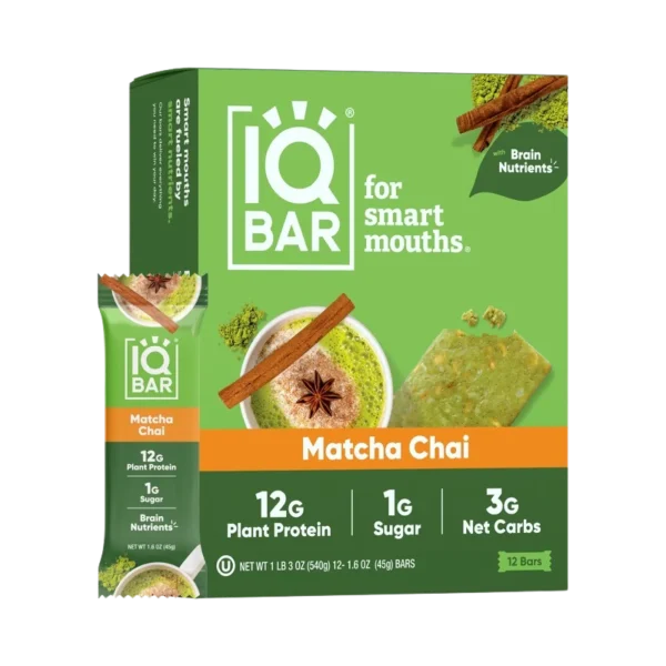 Matcha Chai Brain + Body Keto Bars 45 g - Eske med 12 bars