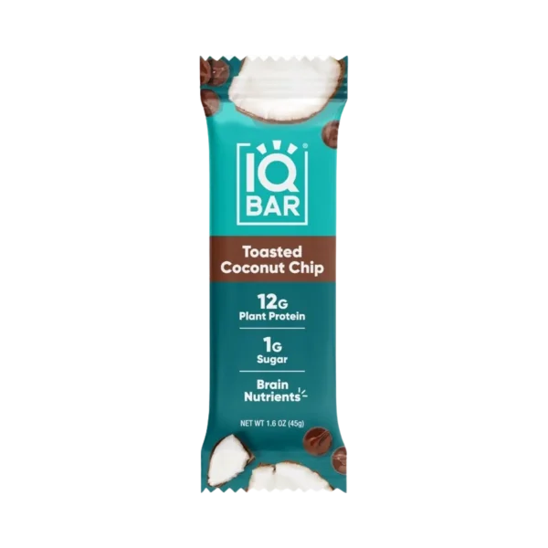 IQBAR Toasted Coconut Chip Body + Brain Proteinbar 45 g x 12