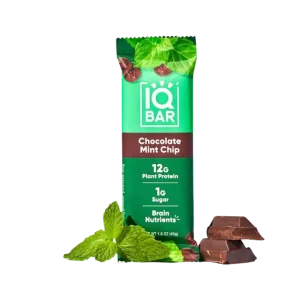 IQBAR Chocolate Mint Chip Proteinbar - Lavkarbo + Vegansk 45 g