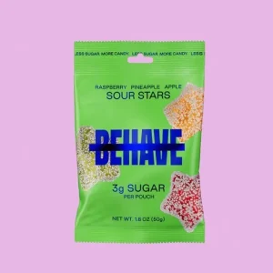 Sour Stars 50g - Bringebær, ananas, eple